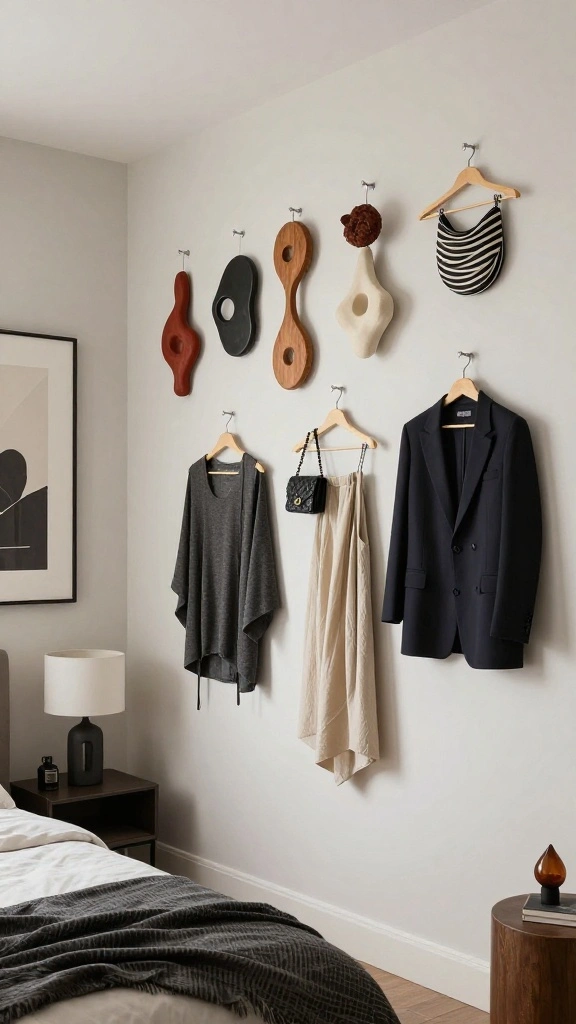 15 Clothes Hanger Ideas for the Bedroom for Every Style and Layout - 9. Artistic Sculptural Hangers 1