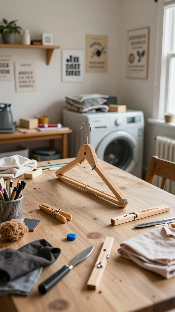 15 Laundry Room Clothes Hanger Ideas for a Functional Organized Space - 15. DIY Clothes Hanger Solutions 1