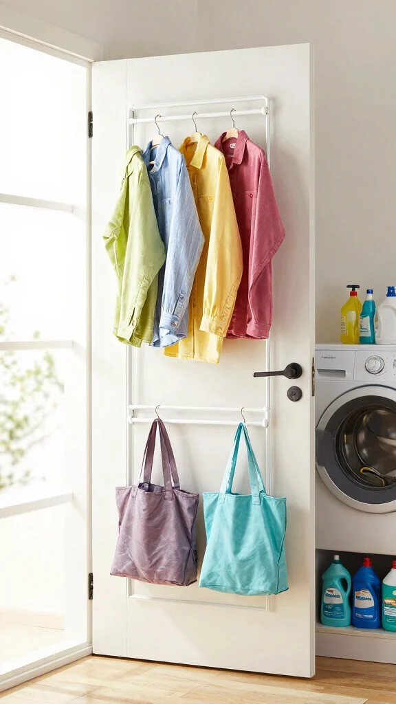 15 Laundry Room Clothes Hanger Ideas for a Functional Organized Space - 3. Over-the-Door Hangers 1