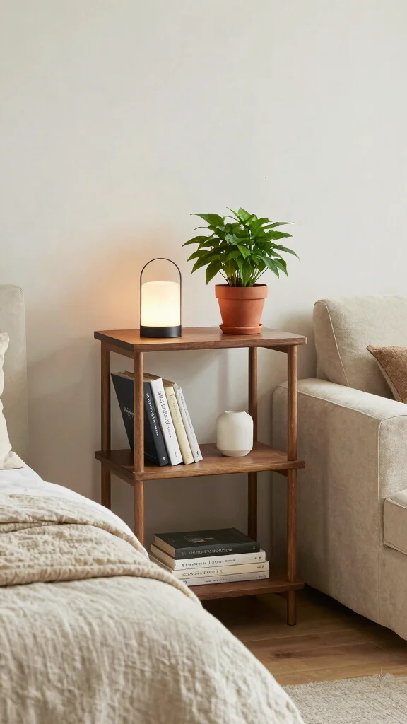 15 Next-to-Bed Shelf Ideas for a Stylish Nightstand Alternative - 8. Multi-Tiered Shelf 1
