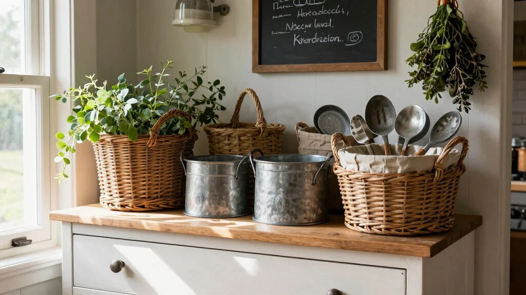 15 On Top of Hutch Basket Ideas for Styled Extra Storage