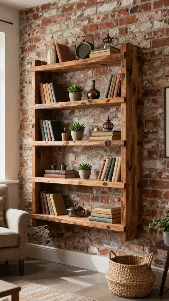 15 Wall Shelf Ideas for a Styled Functional Display - 1. Reclaimed Wood Shelves 1