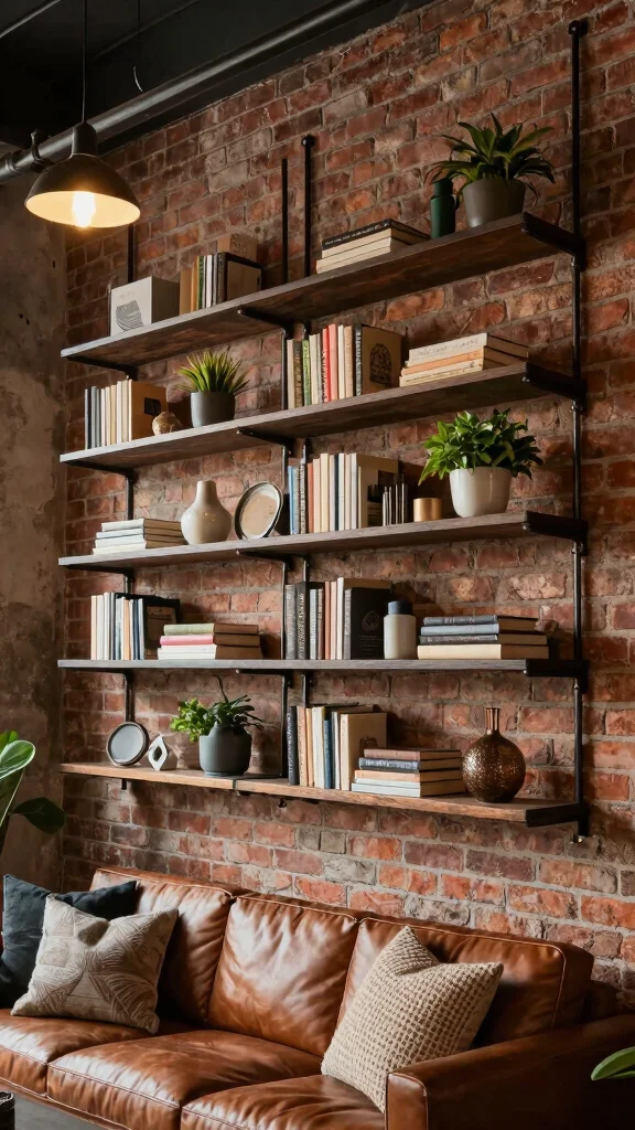 15 Wall Shelf Ideas for a Styled Functional Display - 13. Industrial Pipe Shelves 1