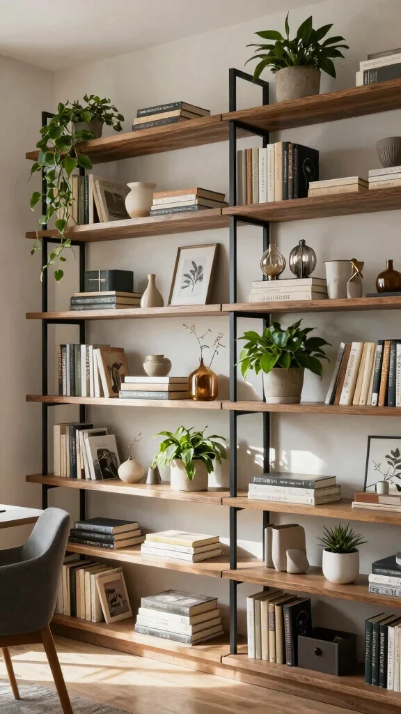 15 Wall Shelf Ideas for a Styled Functional Display - 14. Multi-Tiered Shelves 1