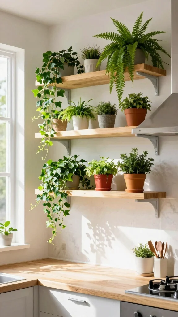 15 Wall Shelf Ideas for a Styled Functional Display - 2. Floating Plant Shelves 1
