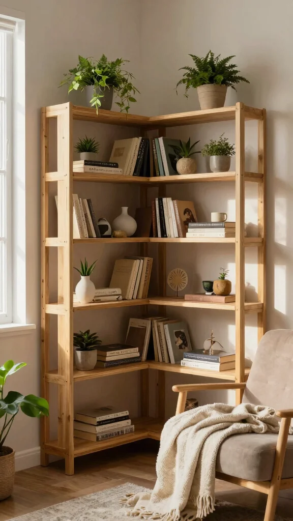 15 Wall Shelf Ideas for a Styled Functional Display - 4. Corner Shelves 1