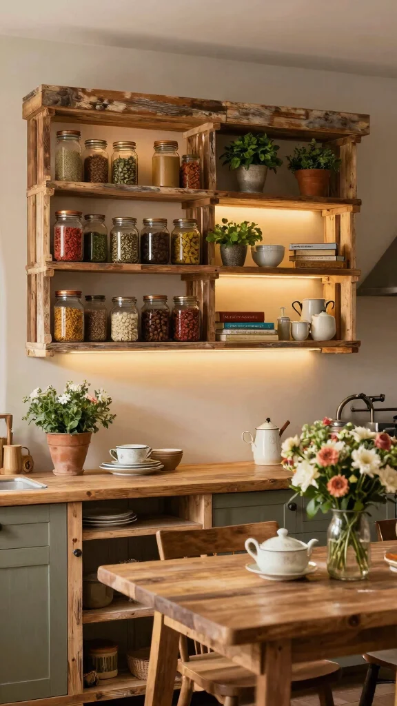 15 Wall Shelf Ideas for a Styled Functional Display - 7. Rustic Chic Pallet Shelves 1