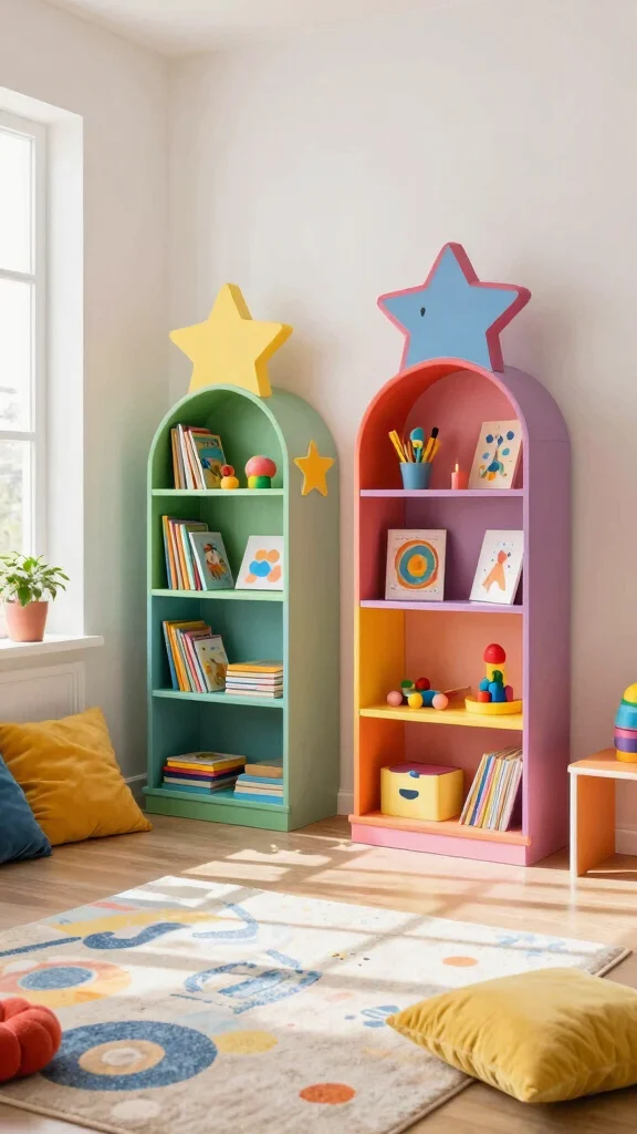 15 Wall Shelf Ideas for a Styled Functional Display - 8. Playful Children’s Shelves 1