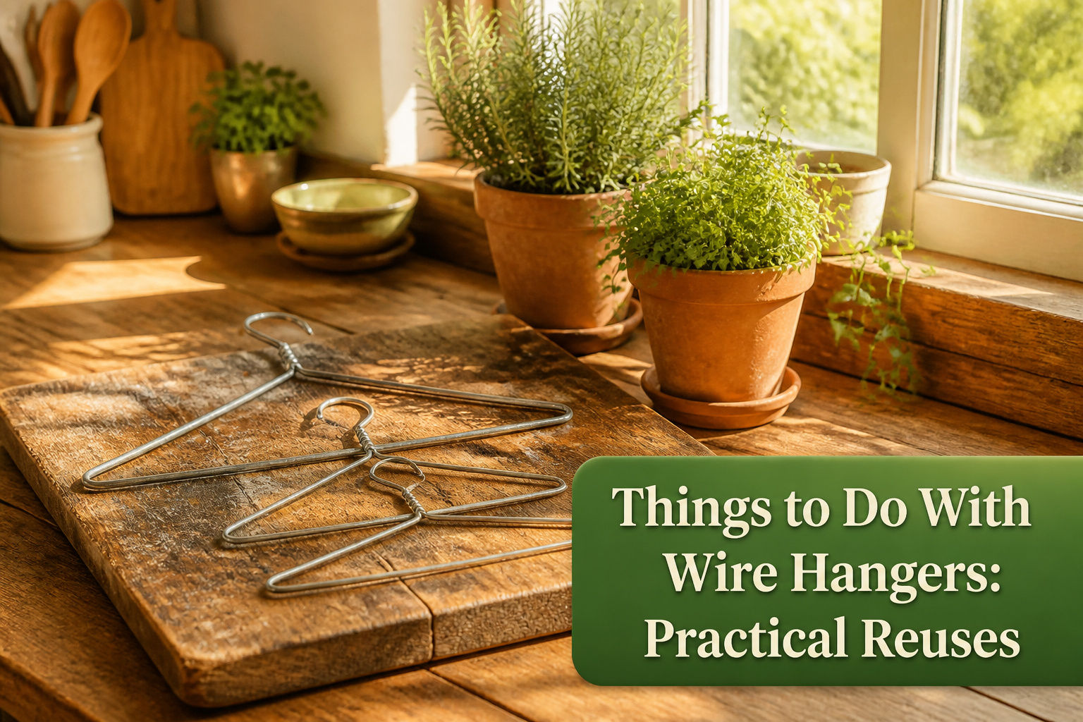 A collection of wire hangers arranged in various shapes and uses.